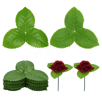Cloth Artificial Rose Leaf AJEW-WH0270-951A-1