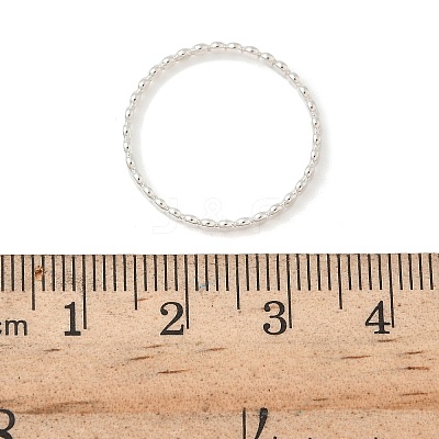 925 Sterling Silver Flat Beaded Finger Rings for Women RJEW-NH0002-01C-S-1