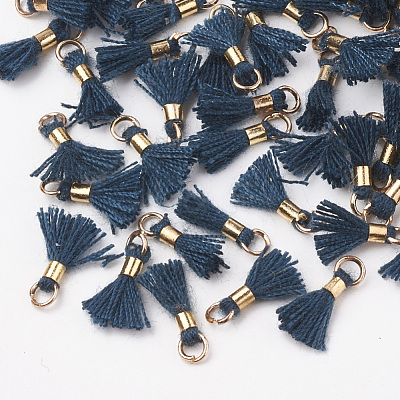 Polycotton(Polyester Cotton) Tassel Pendant Decorations FIND-S275-10G-1