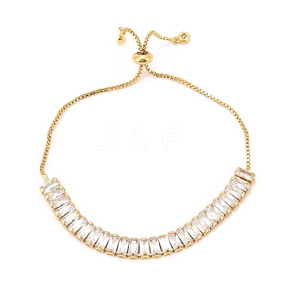 Adjustable Brass Micro Pave Cubic Zirconia Tennis Bracelets BJEW-F416-03G-1