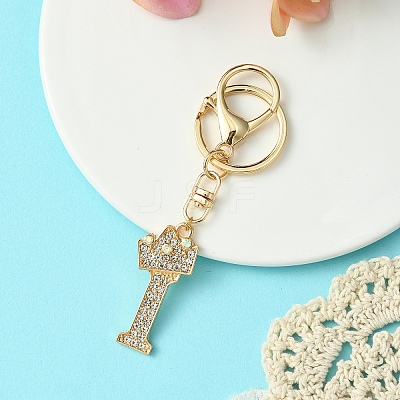 Golden Alloy Rhinestone Keychain KEYC-YW00105-09-1