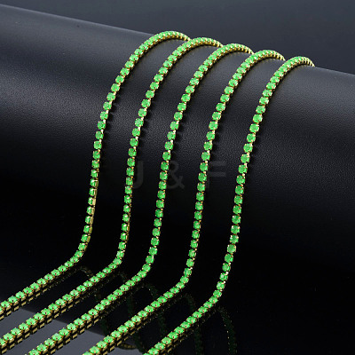 Brass Rhinestone Strass Chains CHC-N017-003B-B01-1