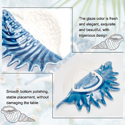 Conch Shape Ceramic Jewelry Plates AJEW-WH0083-92A-1