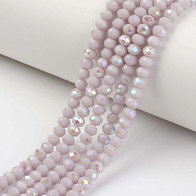 Electroplate Opaque Solid Color Glass Beads Strands LS-EGLA-A034-P1mm-L08-1