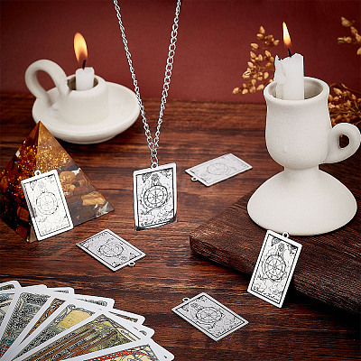 10Pcs 201 Stainless Steel Pendants STAS-DC0011-11-1