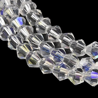 Transparent Electroplate Glass Beads Strands EGLA-A039-T4mm-L13-1