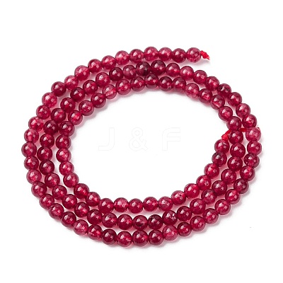 Natural White Jade Round Bead Strands G-A130-3mm-F01-1