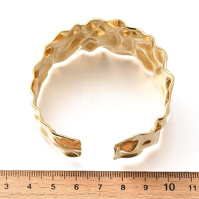 Ion Plating(IP) 304 Stainless Steel Wide Open Cuff Bangles BJEW-L682-021G-1