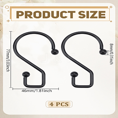 4Pcs Iron Shower Curtain Hook AJEW-LP0006-33-1