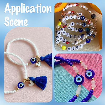100Pcs Handmade Evil Eye Lampwork Beads LAMP-SP0001-03A-1