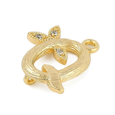 Brass Crystal Rhinestone Letter Links Connector Charms KK-S395-06G-Q-1