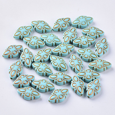 Plating Acrylic Beads X-OACR-S029-111-1