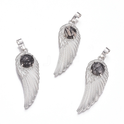 Natural Netstone Pendants G-L512-P15-1