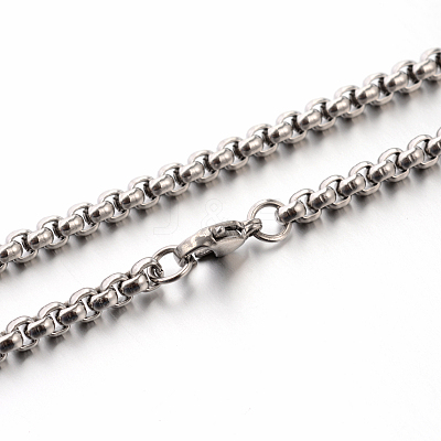 Tarnish Resistant 304 Stainless Steel Box Chain Necklaces STAS-M174-003-1