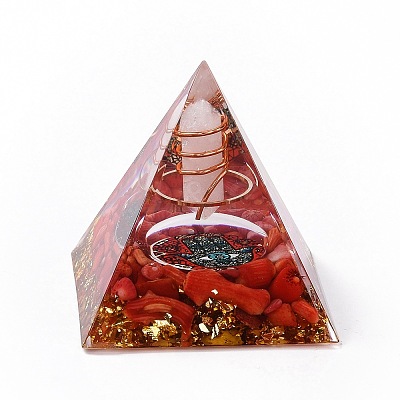 Resin Orgonite Pyramid Home Display Decorations G-PW0004-56A-02-1