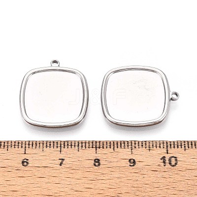 304 Stainless Steel Pendant Cabochon Settings STAS-T067-14P-1