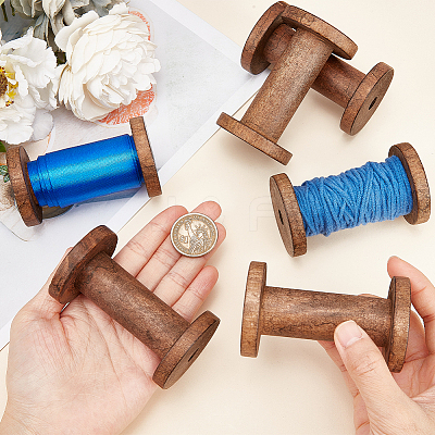 Wooden Empty Spools LS-WOOD-WH0034-03A-1