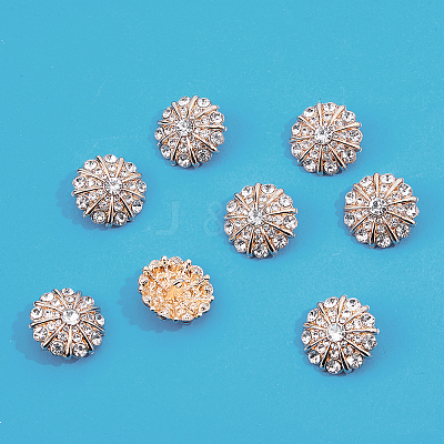 8Pcs 1-Hole Alloy Rhinestone Shank Buttons FIND-FH0008-86KCG-1