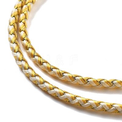 Polyester Cord Braided Necklace Makings MAK-L043-03G-10-1