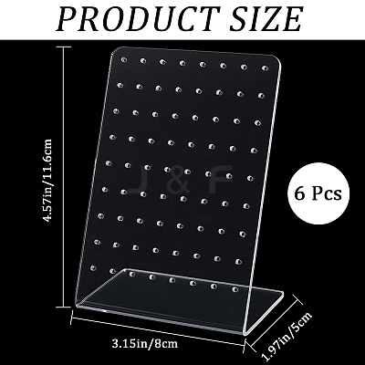 6Pcs Organic Glass Slant Back Jewelry Display Stands ODIS-CP0001-05-1
