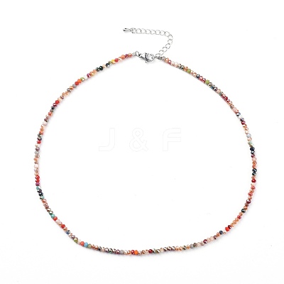 Faceted Glass Beaded Necklaces NJEW-JN02553-1