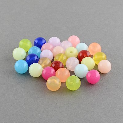 Imitation Jelly Acrylic Beads SACR-R836-6mm-M-1