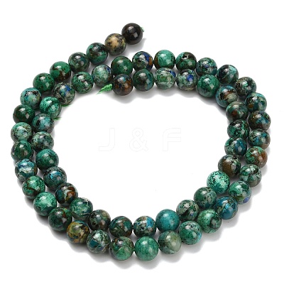 Natural Chrysocolla Beads Strands G-L642-B12-6mm-1
