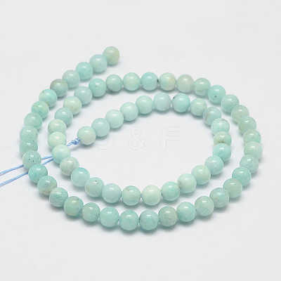 Natural Amazonite Bead Strands G-P204-01-6mm-1