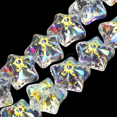 Electroplate Baking Paint Glass Beads Strands EGLA-K061-12A-1