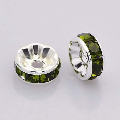 Brass Grade A Rhinestone Spacer Beads RB-A014-Z6mm-09S-1