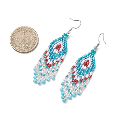 Natural Apatite Rhombus Dangle Earrings EJEW-MZ00567-02-1