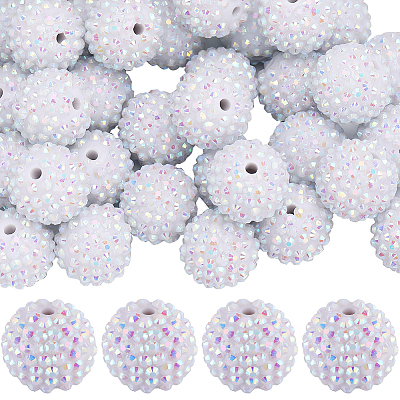 40Pcs Resin Rhinestone Beads RESI-SC0003-12-1