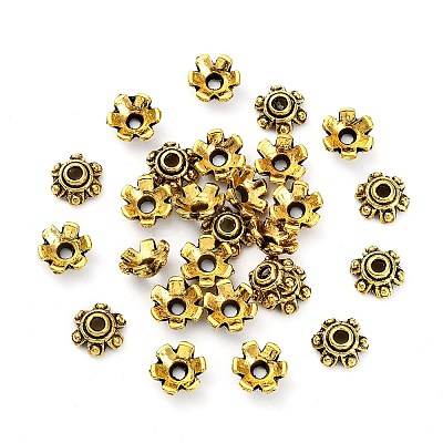 Tibetan Style Bead Caps X-TIBEB-E016-AG-1