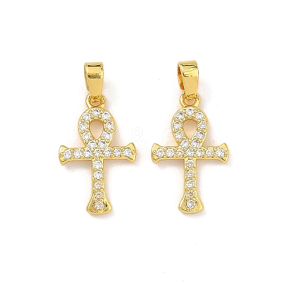 Easter Brass Micro Pave Clear Cubic Zirconia Pendants CU-L277-05G-1
