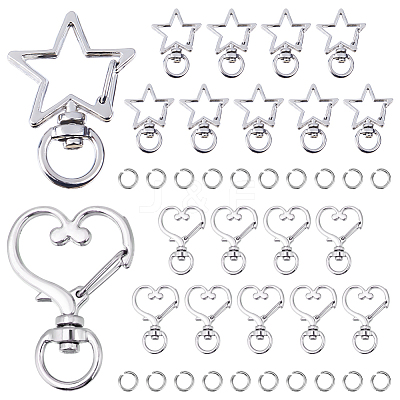 20Sets 2 Styles Alloy Swivel Clasps FIND-SC0011-12-1