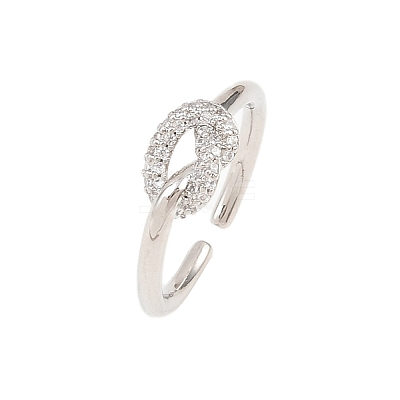 Brass Micro Pave Cubic Zirconia Finger Rings RJEW-C153-01P-1