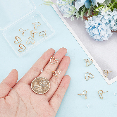16Pcs Brass Stud Earrings Findings KK-BC0009-36-1