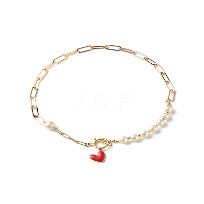Glass Pearl Beaded Necklaces X1-NJEW-TA00004-1