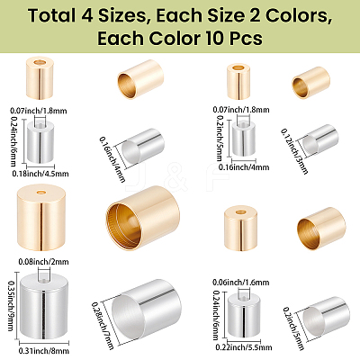 80Pcs 8 Styles Brass Cord Ends KK-CN0003-46-1
