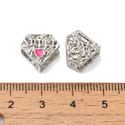 Mother's Day Rack Plating Alloy Enamel European Beads PALLOY-S189-52P-1