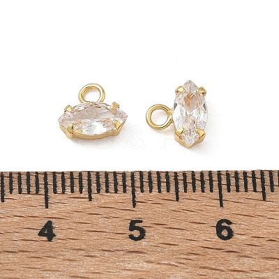 Brass Pave Clear Cubic Zirconia Charms CU-CBAD360-04G-03-1