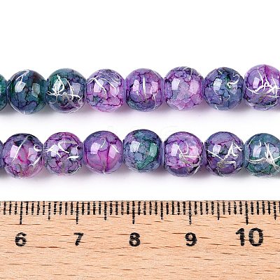 Drawbench Crackle Glass Beads Strands X-GLAA-N006-8mm-05-1