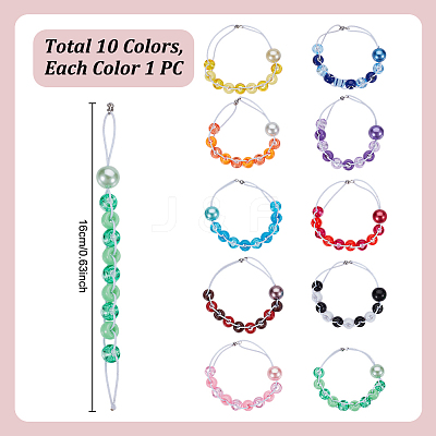 10Pcs Glass Pearl & Plastic  Locking Stitch Markers HJEW-DR00062-1