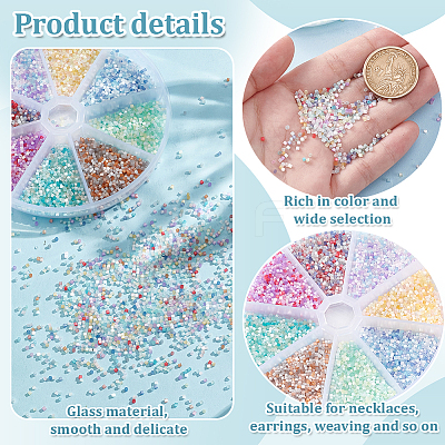 80G 8 Colors Glass Seed Beads GLAA-GO0001-20B-1