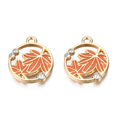 Autumn Theme Alloy Enamel Pendants X-ENAM-N048-010A-1