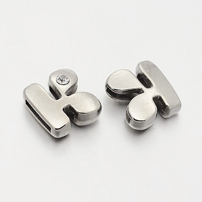 Letter Slider Beads for Watch Band Bracelet Making ALRI-O012-K-NR-1