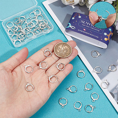50Pcs Brass Leverback Earring Findings KK-SC0004-22P-1