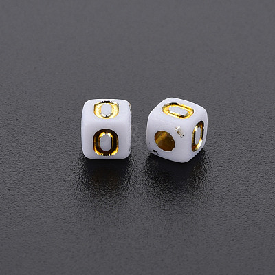 Opaque White Acrylic Beads MACR-Q242-010O-1