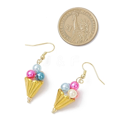 Ice Cream Alloy Acrylic Dangle Earrings EJEW-TA00766-1