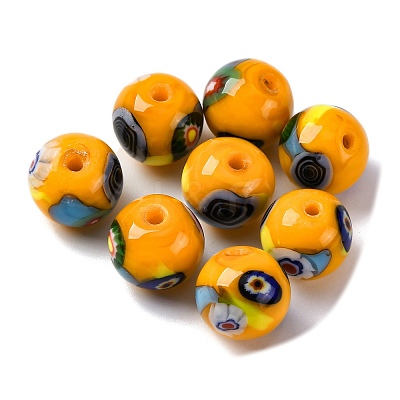 Handmade Millefiori Lampwork Beads LAMP-R003-02B-09-1